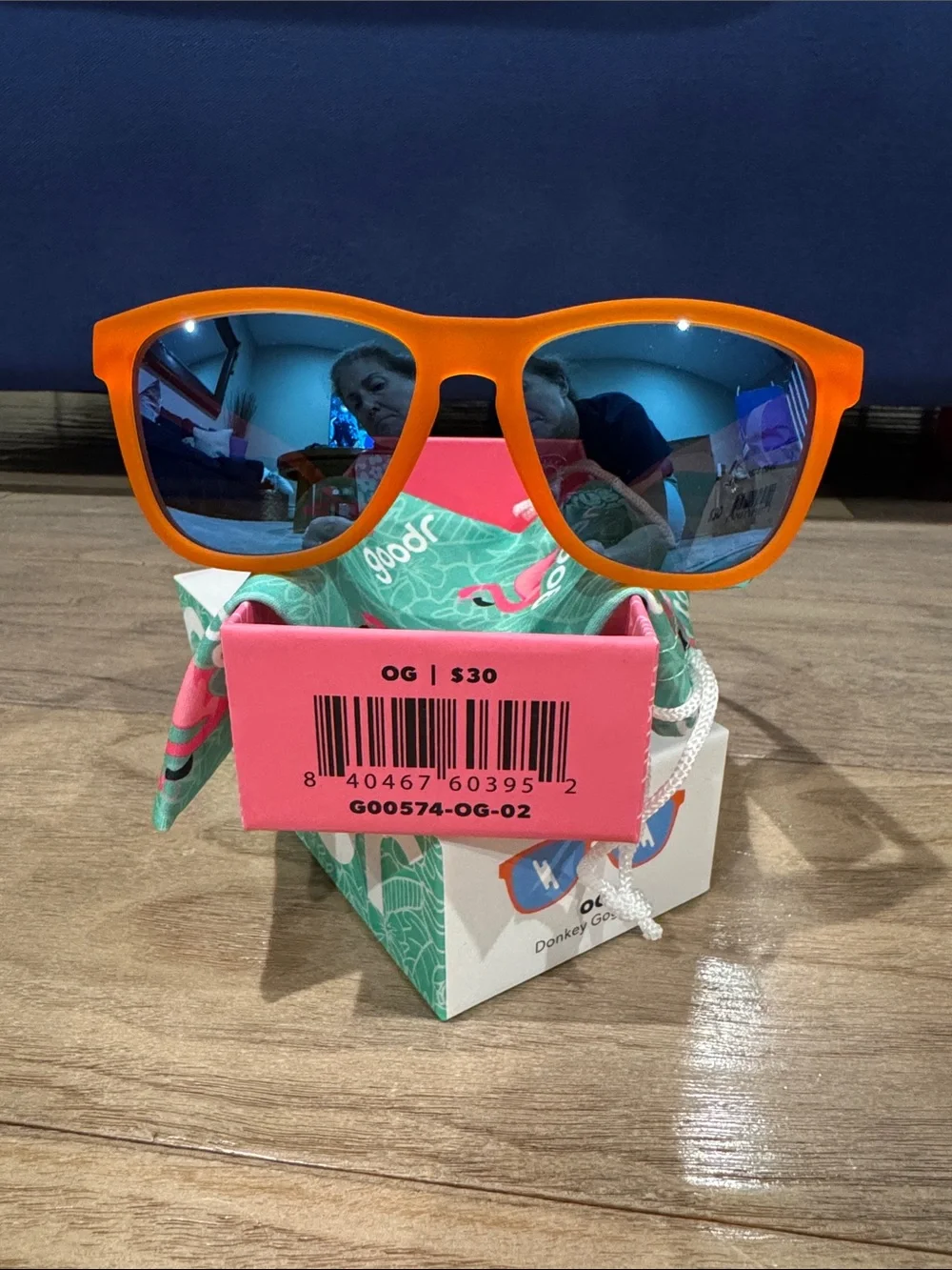 goodr Orange Frame Blue Lens Sunglasses